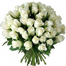 Букет 101 белая роза (40 см)